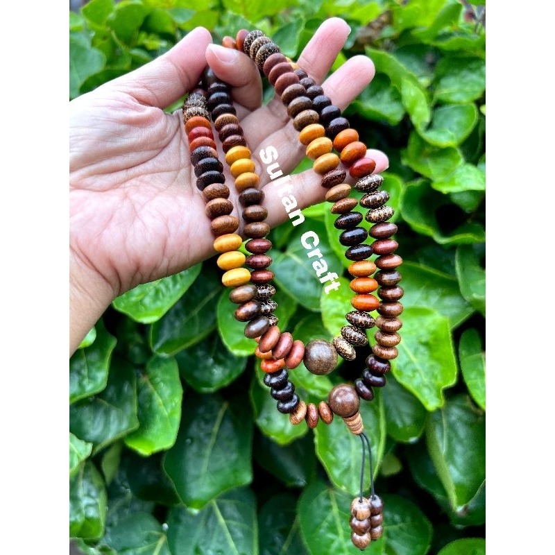 Tasbih 108 butir Budha Kayu Kombinasi / Tasbih Budha Kayu Kombinasi 108 Butir