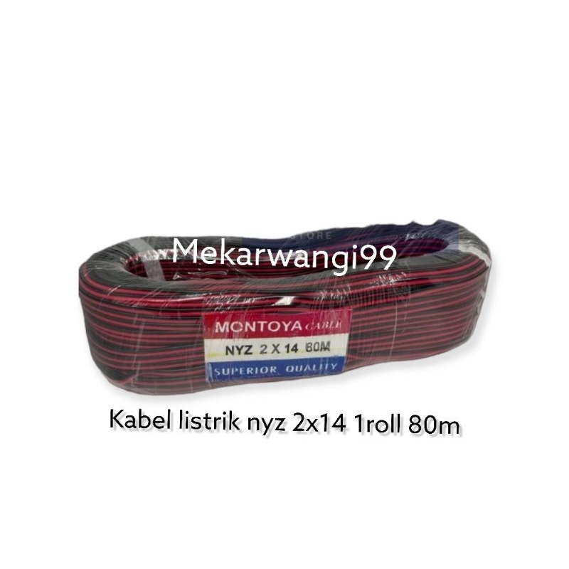 kabel 2x14 80m nyz tr serabut tembaga