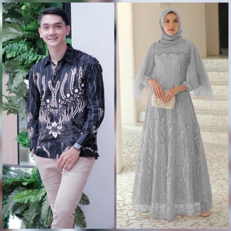 PRODUK TERBARU - BISA COD COUPLE GAMIS MAXI DRESS BRUKAT LUNA - MAXI COUPLE GAMIS BROKAT GAMIS PESTA KONDANGAN - OUTFIT LEBARAN GAMIS MUSLIM KEKINIAN COUPLE KELUARGA