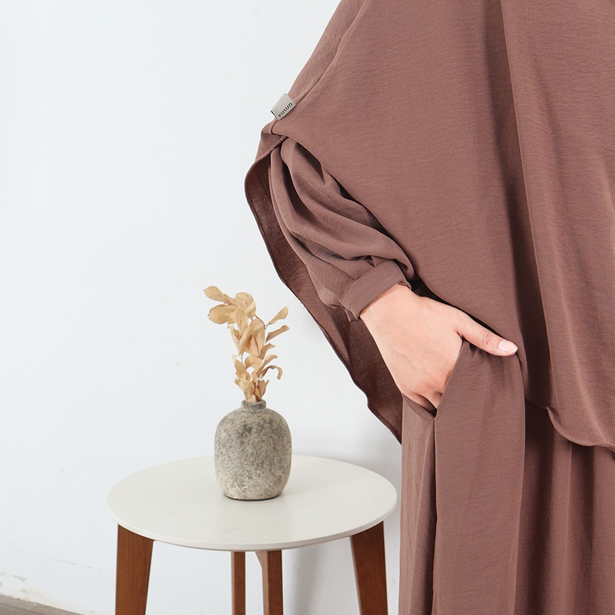 Ummayah Abaya Set Khimar Wanita Set Abaya Murah Dress Gamis Syari By Umnawear Image 2