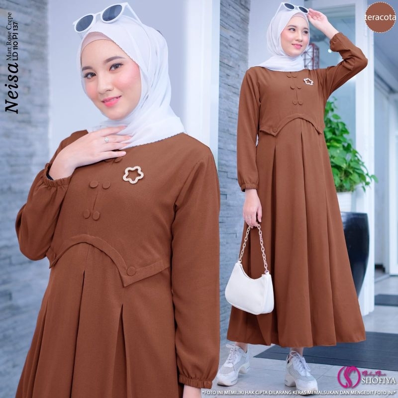 Neisa, Gamis Wanita Model terbaru Baju Lebaran ORI 2023 Gamis Kekinian
