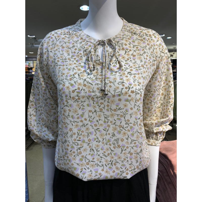 [ORIGINAL] ST.YVES ATASAN BLOUSE WANITA MOTIF BUNGA TERBARU FASHION STYLE KOREA | KEMEJA SIFON COCOK