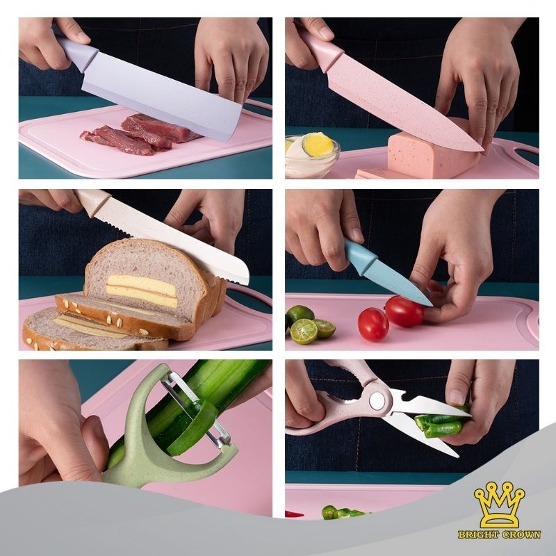 Set Pisau Stainless Anti Lengket Evcriverh Knife Set