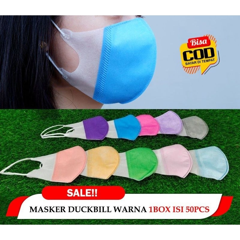 Masker Dewasa Warna Warni 1 box isi 50 pcs Masker duckbill