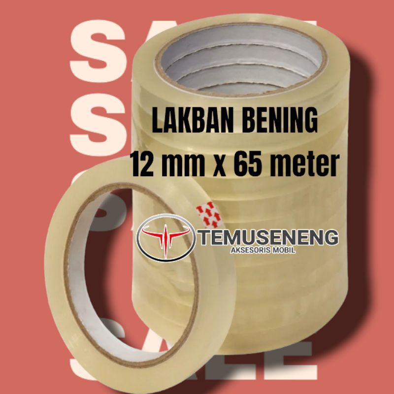 Lakban Bening 12 Mm X 65 Meter (72 Yard) Isolasi Selitip Transparan