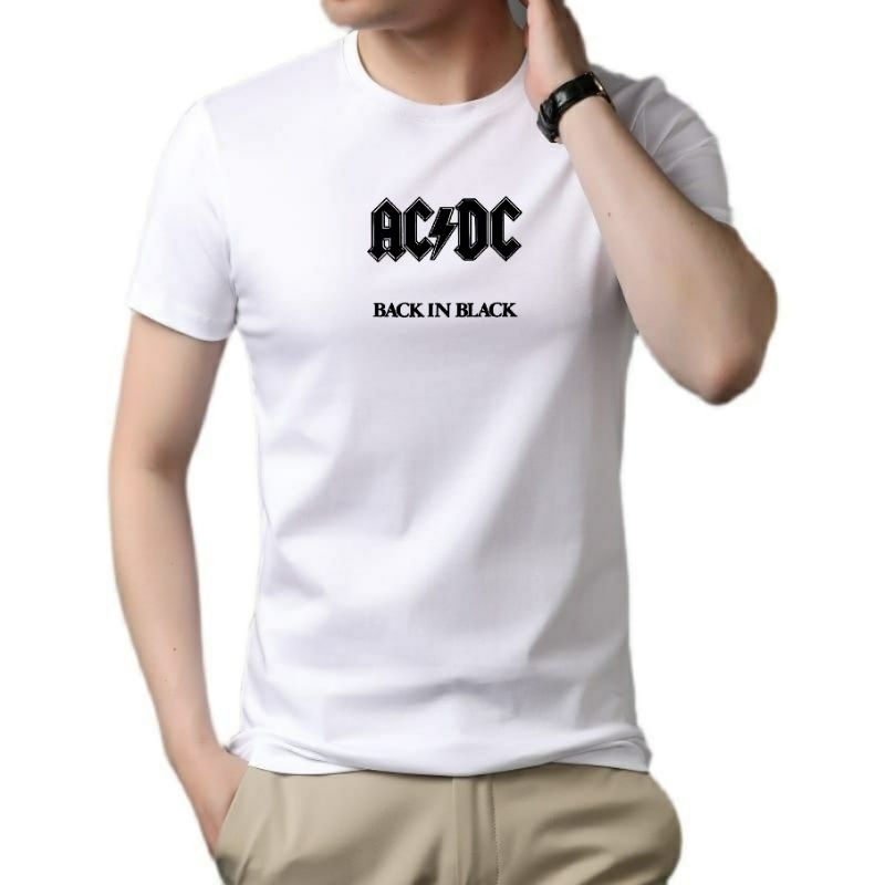 kaos ACDC Pria Lengan Pendek Baju Oblong Lelaki Cod