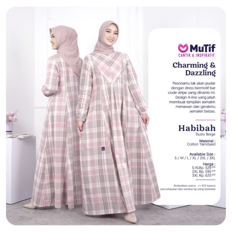 Gamis Mutif Habibah Dusty Beige Habiba