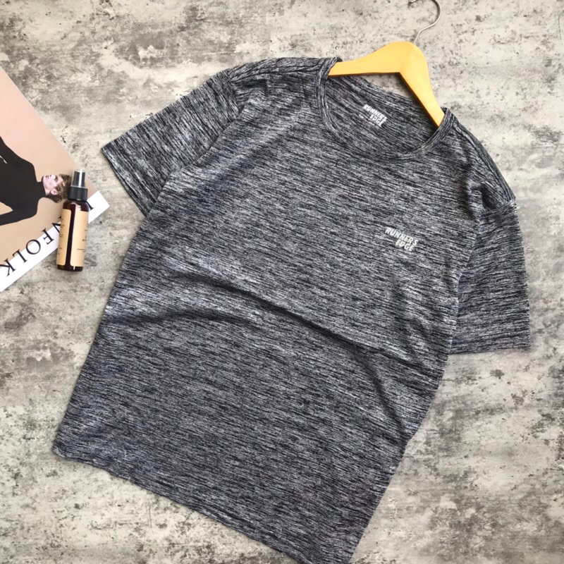 Runners Edge Original Kaos Dry Fit Pria Sport Grey