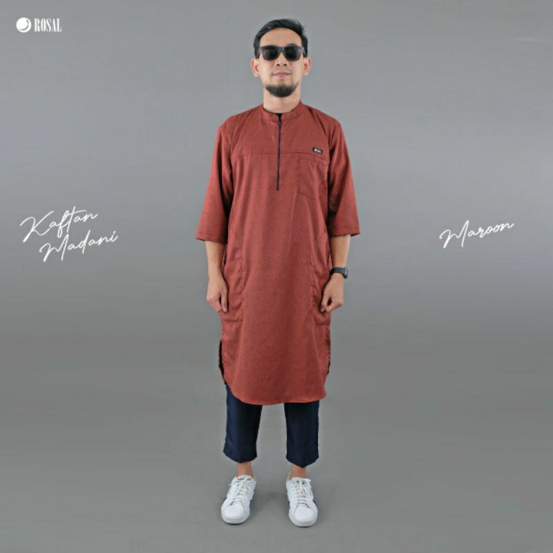 Baju Gamis Kurta Jumbo Oversize Kaftan Madani Brand Rosal