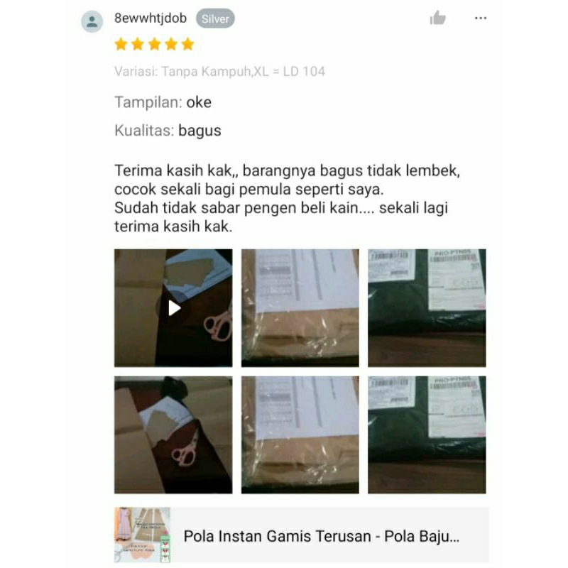 Glaciaamart Pola Gamis Terusan - Pola Baju Wanita - Pola Gamis A Line Dewasa