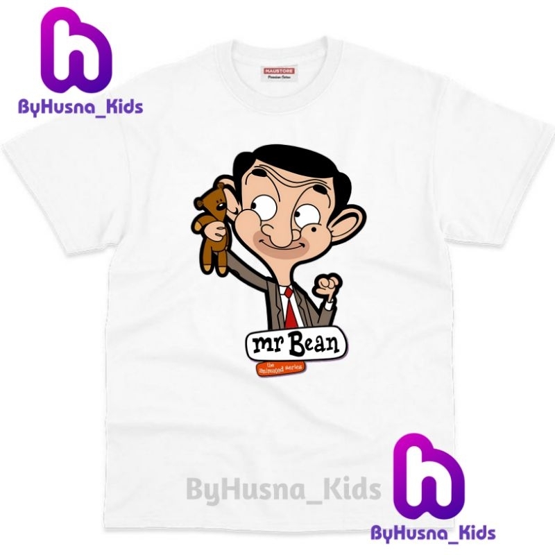 BAJU ANAK KAOS ANAK KARAKTER GAMBAR CUSTOM MR BEAN AND BEAR ATASAN ANAK PAKAIAN ANAK UNISEX CEWE COW