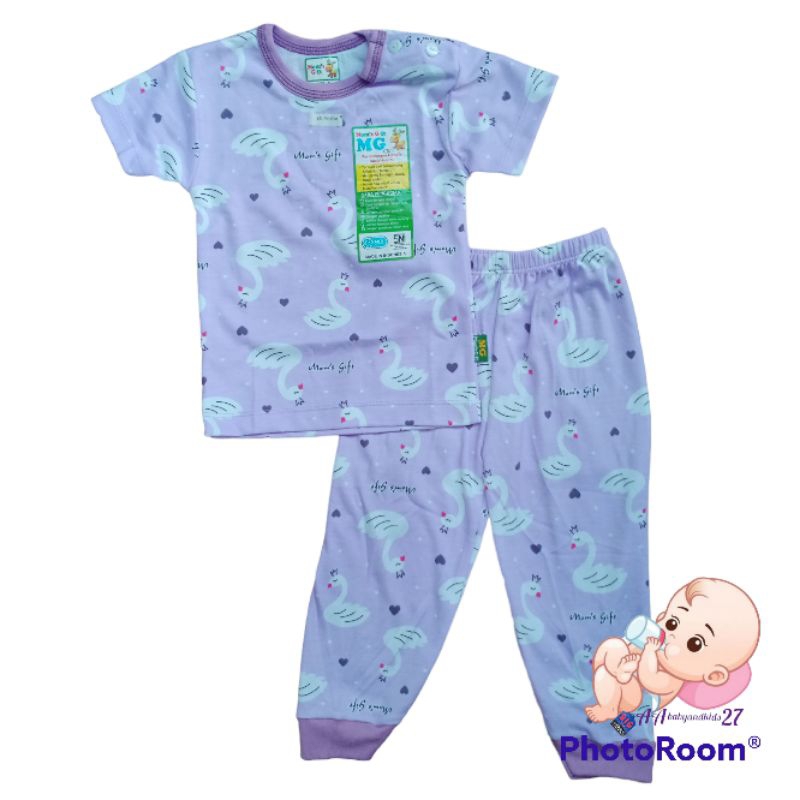 MOM'S GIFFT ANGSA SERIES Setelan CPR Baju Bayi Lengan Pendek Kancing Bahu Celana Panjang Ukuran S M L XL SNI Nyaman Murah Berkualitas