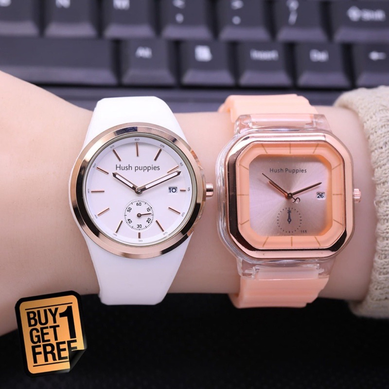 (Grosir Cod)Jam Tangan Wanita Buy1/Get1 Gues tanggal+Hp Crono1 Tanggal aktif Strap Rubber/Karet(Dikirim Jakarta)