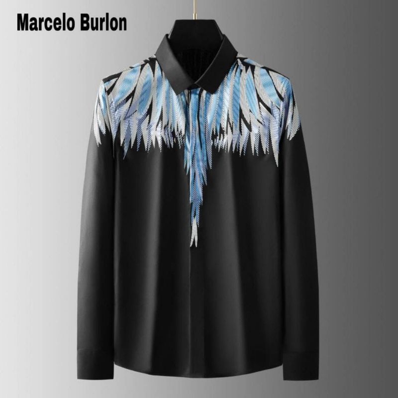 KEMEJA MARCELO BURLON PANJANG PRIA QUALITY MIROR 1:1