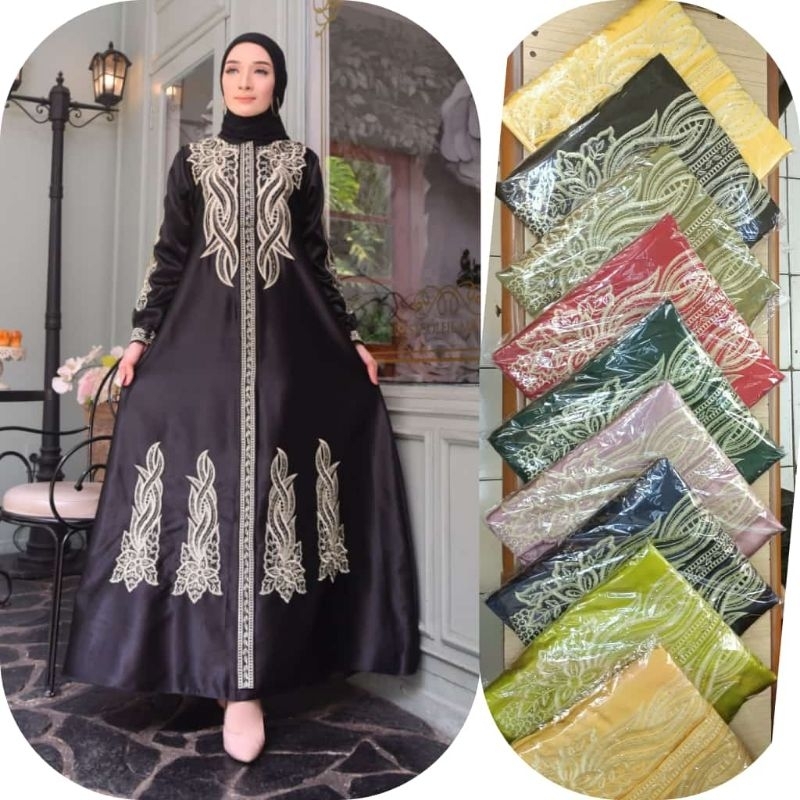 NEW // Gamis Cristal bordir injani // gamis cristal terbaru // gamis mewah // gamis modern // gamis 