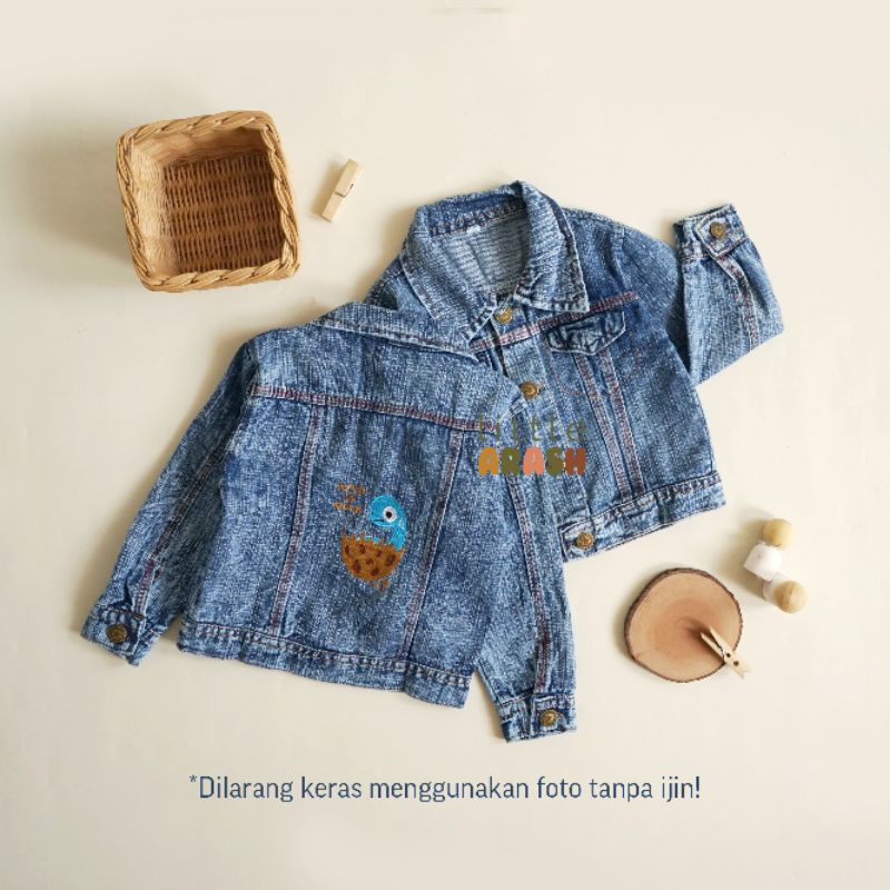 Little Arash | DINO Jacket Jeans | Jaket jeans anak | Jaket anak motif icewash