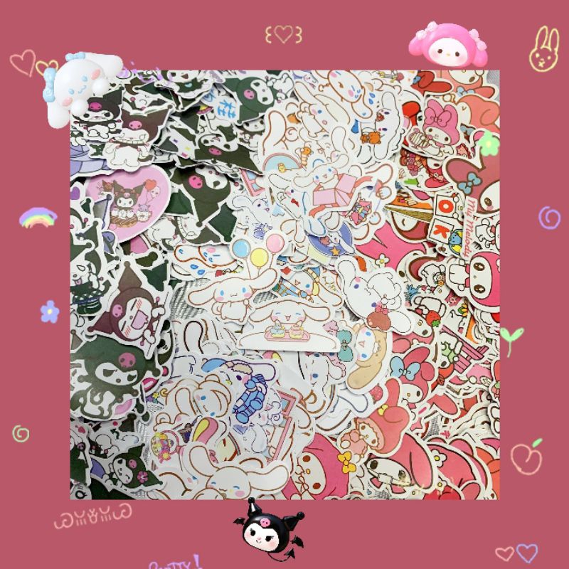 

adore.bliss (10pcs) STICKER KUROMI, CINNAMON ROLL, MELODY, STICKER AESTHETIC, STIKER DEKORASI, STIKER LUCU UNTUK DEKORASI JOURNAL, LAPTOP, HP, NOTEBOOK, PENCIL CASE