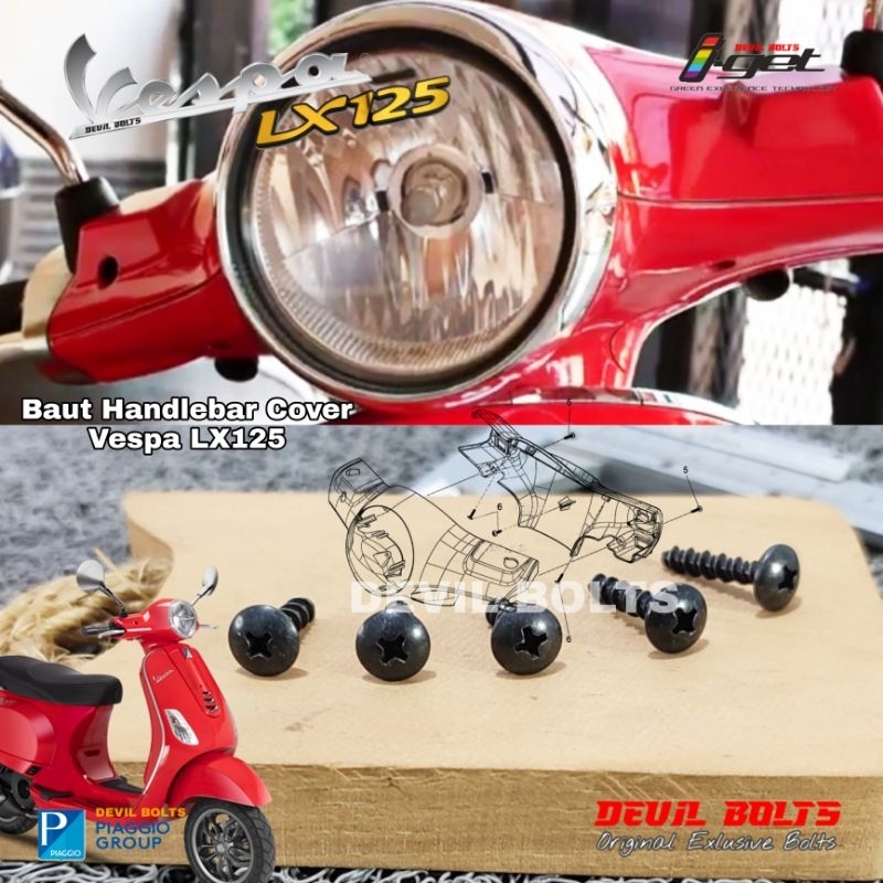 Baut Batok Kepala Vespa LX125 Handlebar Cover Screw Vespa LX125