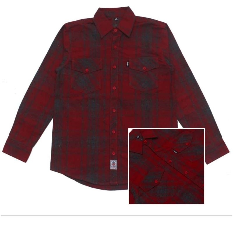 Sale Kemeja Flannel Skaters Original Red L&XL