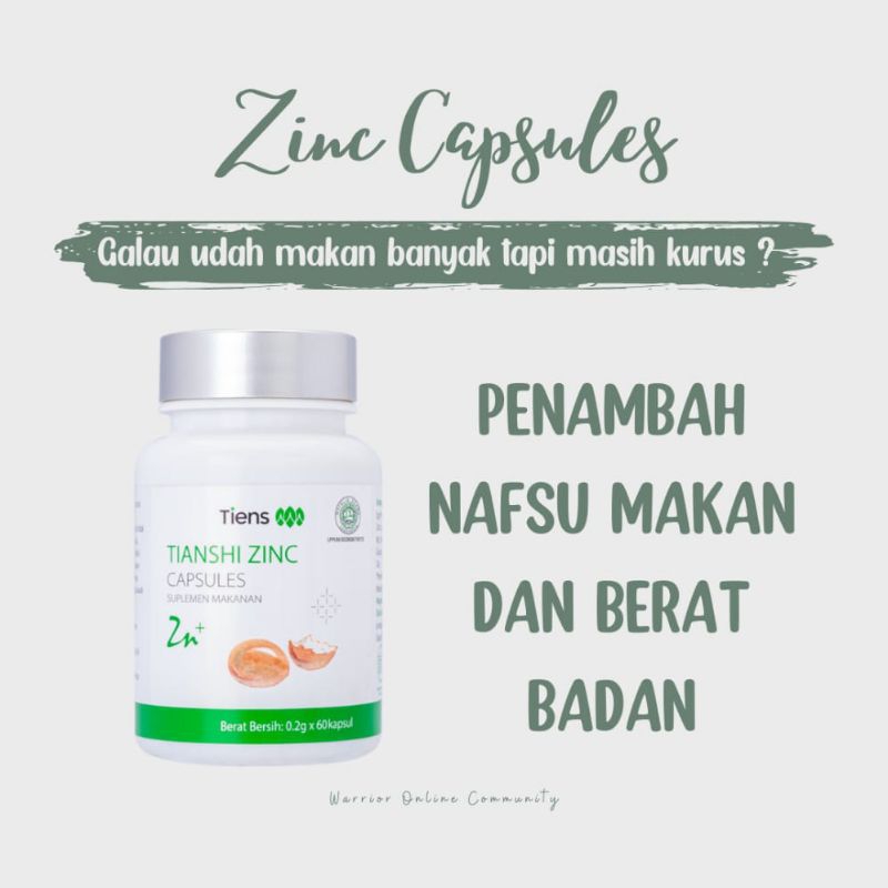Tianshi Zinc Capsule, Penggemuk Badan, Penambah Nafsu Makan