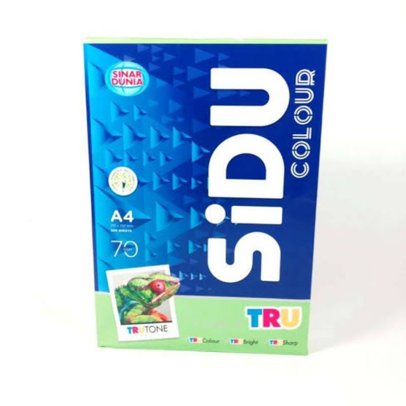 

kertas hvs Sidu warna hijau A4 70gr 1 rim