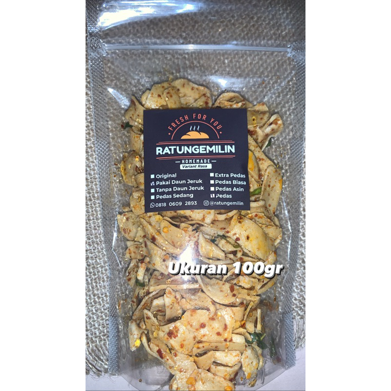 

basreng pedas daun jeruk ukuran 100gr
