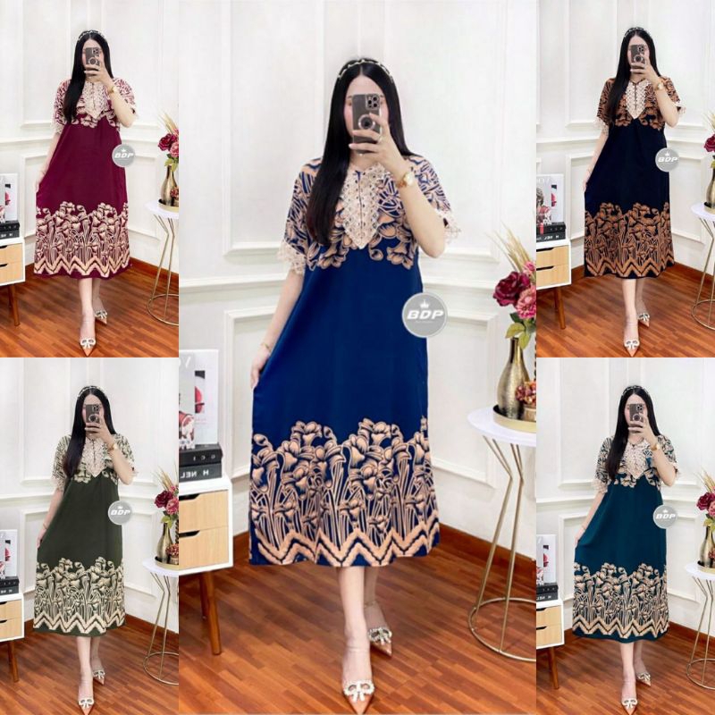 N2shoop Medan - daster Arab renda busui / kancing depan