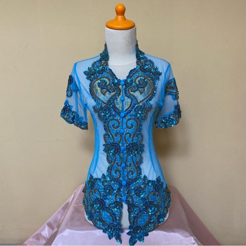 Ready Kebaya Tangan Pendek Full Payet / Kebaya Brokat Bordir Pendek / Kebaya Modern / Kebaya Murah / Kebaya Wanita / Kebaya Wisuda / Akad Pengantin