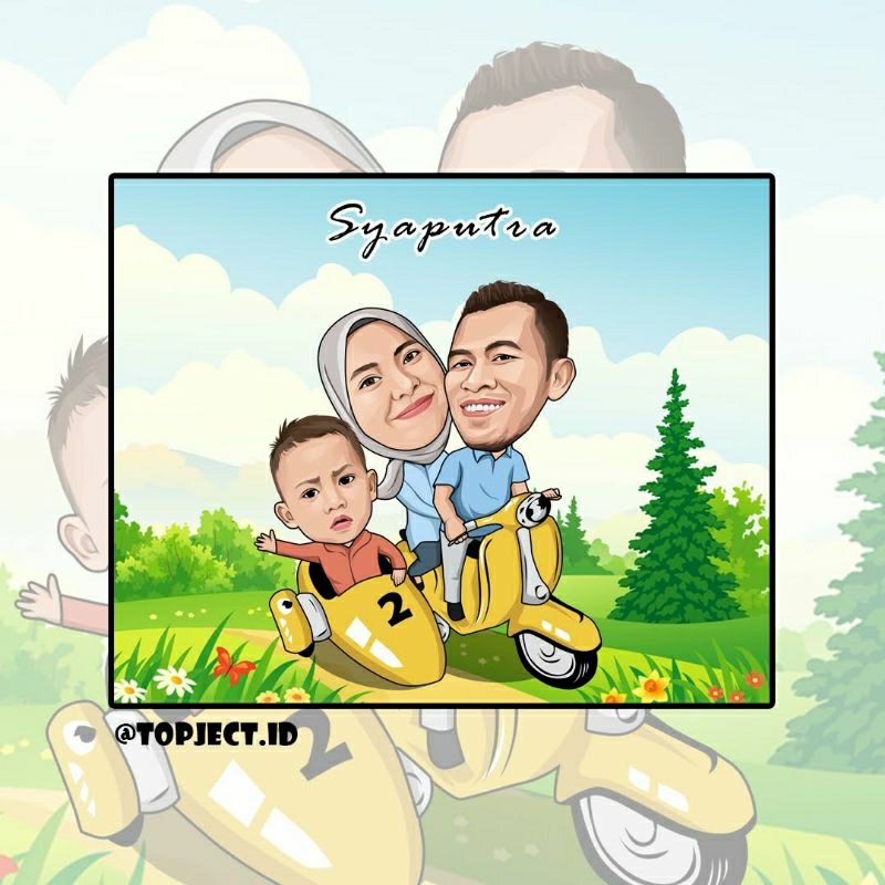 Jasa Edit Foto Karikatur / Edit Foto / Kado Ulangtahun / Hadiah ulangtahun / Edit Foto Unik / Karika