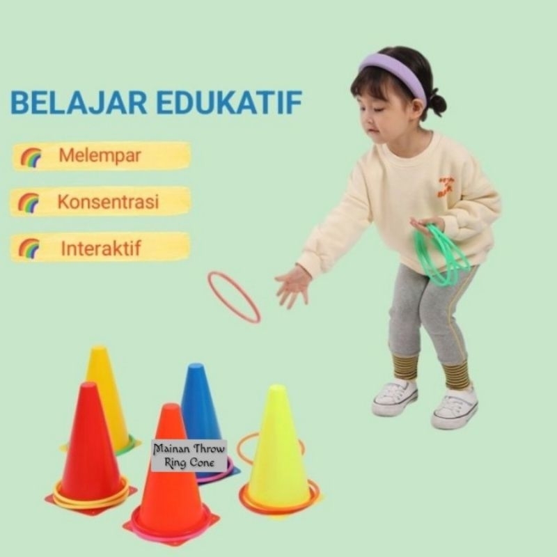 Mainan Lempar Cincin Ring Cone - Throwing Family Game Edukatif Anak Laki Perempuan