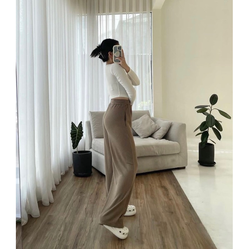 KULOT KNIT HIGHWAIST JUMBO CELANA KULOT KNIT HORNET PREMIUM KULOT RAJUT WANITA