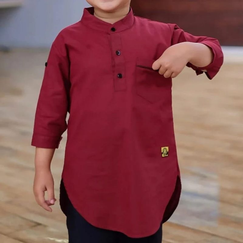 Kurta Anak Laki Laki Lengan 3/4 Baju Koko Lebaran 2023 Terbaru Keren Premium Usia 4 5 6 7 8 9 10 Tahun Bahan Katun Sigaret