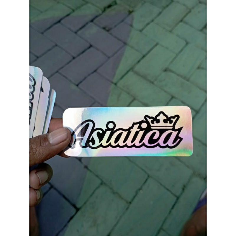 stiker hologram rainbow custom mahkota 4 pcs