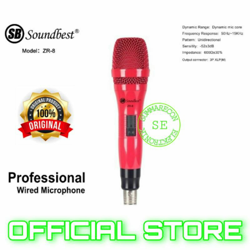 mic kabel original soundbest zr 8 microphone vocal mic karaoke original