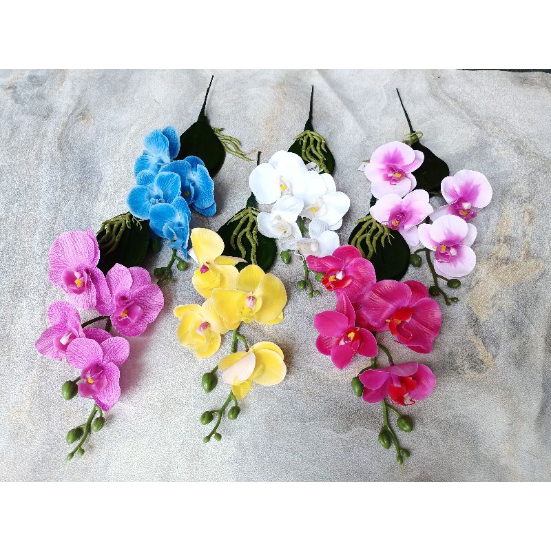 anggrek latek artificial 4 kuntum / anggrek tiruan / anggrek premium / anggrek dekorasi murah