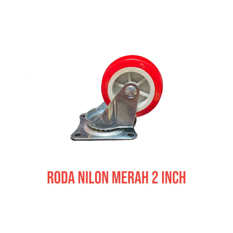 RODA ETALASE 2 INCH HIDUP NYLON MERAH 1pc