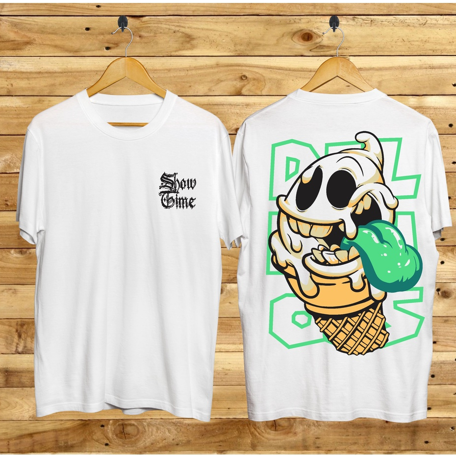 Baju Kaos Distro Tshirt Pria Wanita Boneka Keren Lengan Pendek Terbaru Es Cream Cewek Cowok Motif Sablon Bergambar Samurai Dragon Cod Couple Unisex