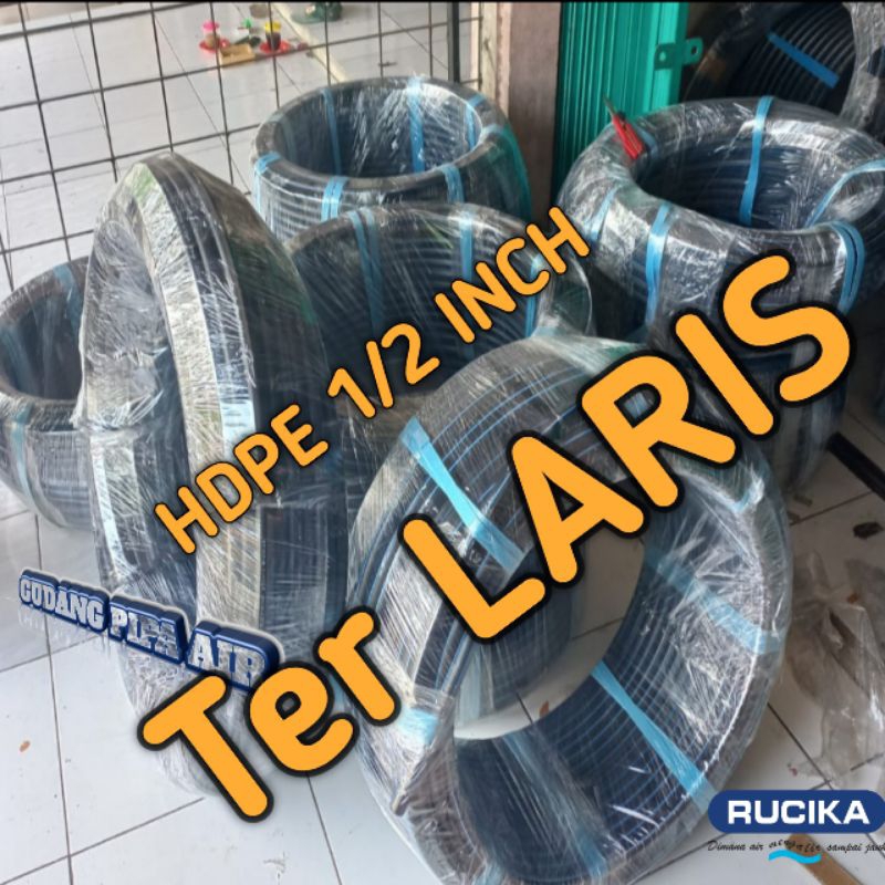 Pipa Hdpe 1/2 inch (20mm) Pn16 RUCIKA Per 100 meter