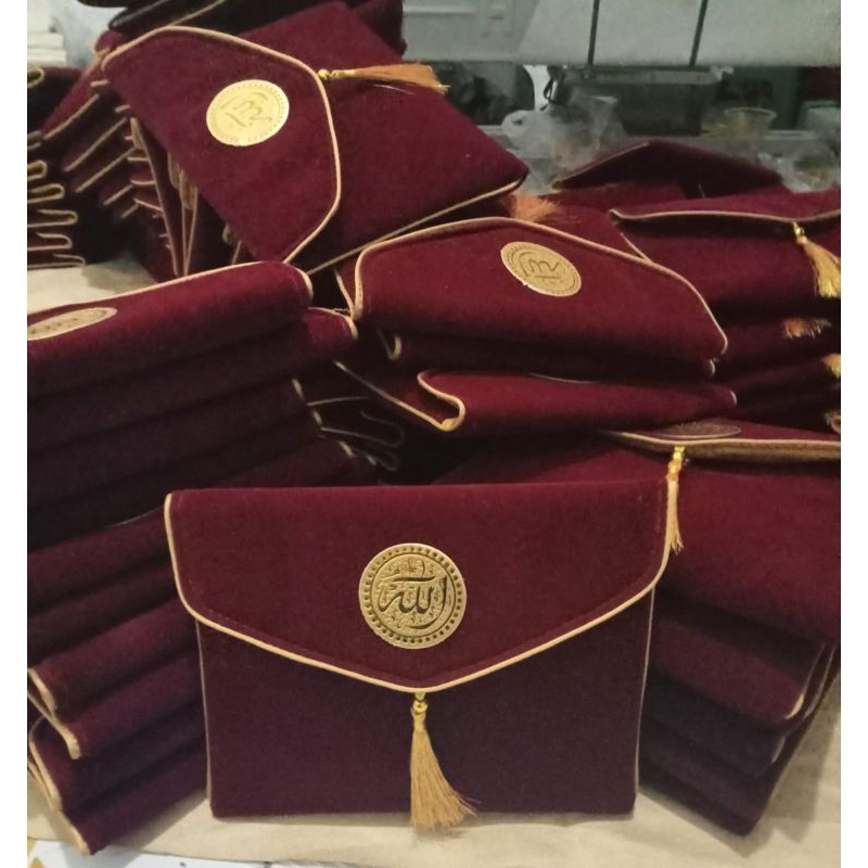 pouch yasin dompet yasin tas yasin uk standar untuk yasin dan majmu syarif (bahan beludru)