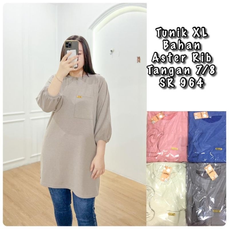 TUNIK TERBARU  BAHAN RAJUT (ASTER RIP) LD 110 melar 130