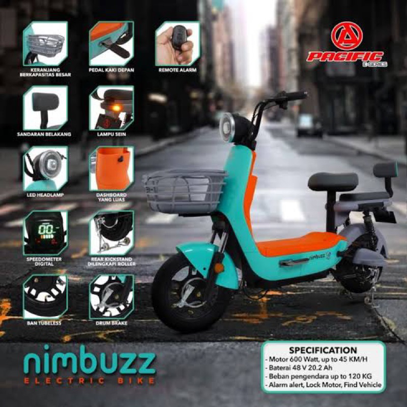 SEPEDA LISTRIK ELECTRIC BIKE PACIFIC NIMBUZZ MOTOR ELEKTRIK TERBAIK