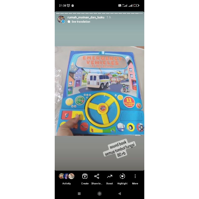 buku anak emergency rescue sound book preloved