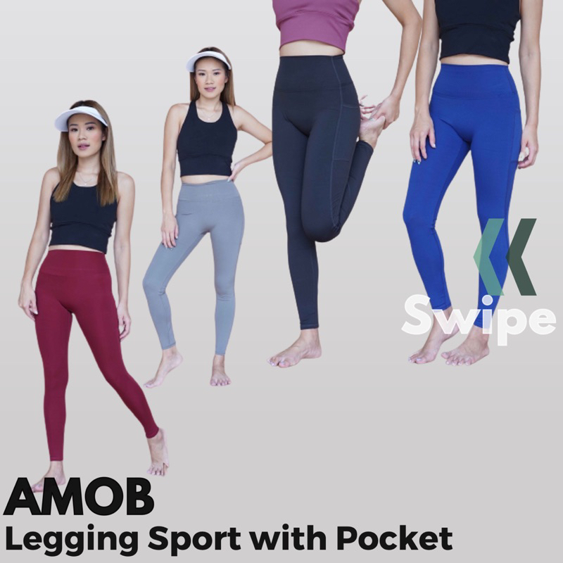 Lejing Olahraga Senam Jogging Yoga Running AMOB Legging Sport With Pocket