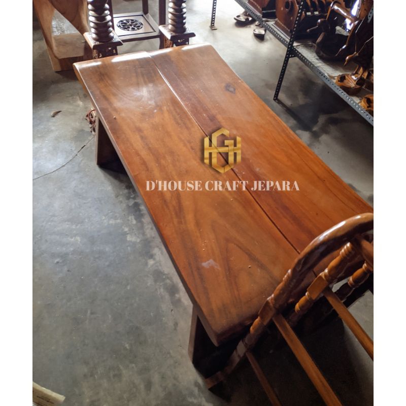 Bangku Teras Kayu Trembesi Solid Panjang 150cm