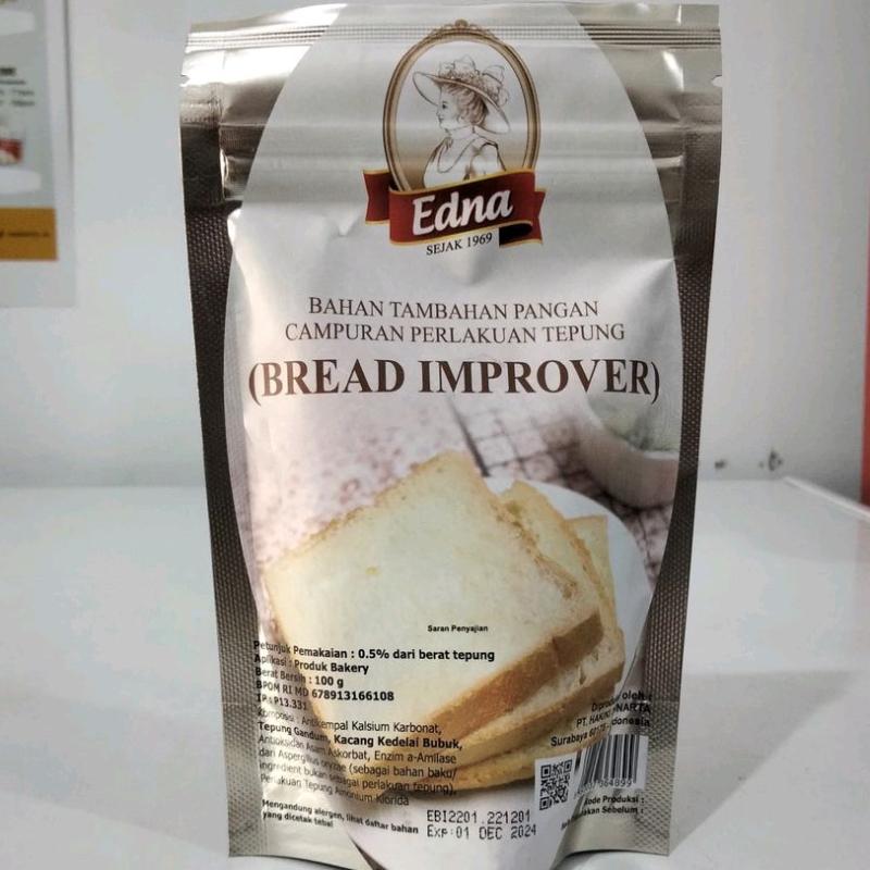 

Edna Bread improver 100gr ORI kemasan pouch Pelembut roti kue