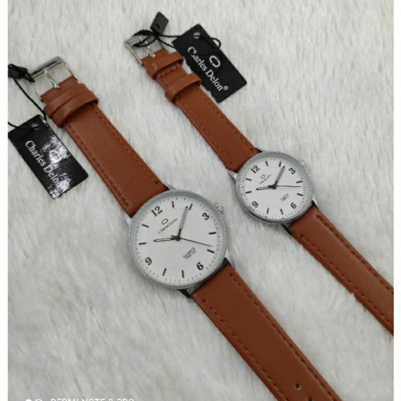 JAM TANGAN COUPLE KEREN CARLES DELON WATER RESIST ORIGINAL