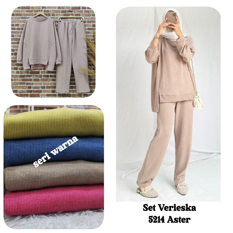 setelan celana jumbo setcel wanita setelan viral setelan oversize merk clarke setelan knitted import