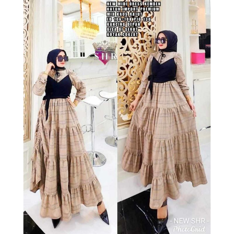 READY STOK NEW MIDI DRESS TERBARU ORIGINAL SHR