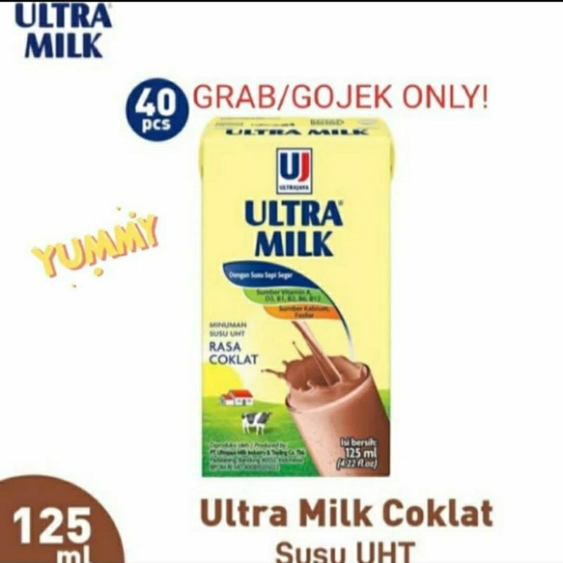 

[per Carton] Ultra susu uht 125 ml cokelat | dus isi 40 pcs