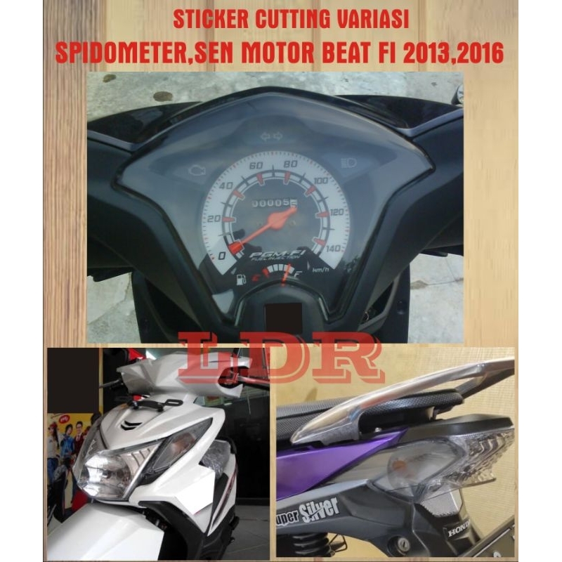 stiker variasi spidometer,sen depan belakang motor beat fi 2013 sampe 2016